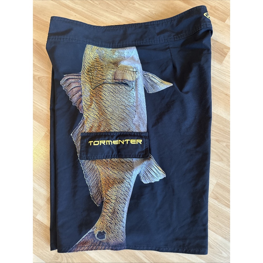Tormenter Redfish Stretch Board Shorts Size 38 Saltwater Fishing Swim Trunks